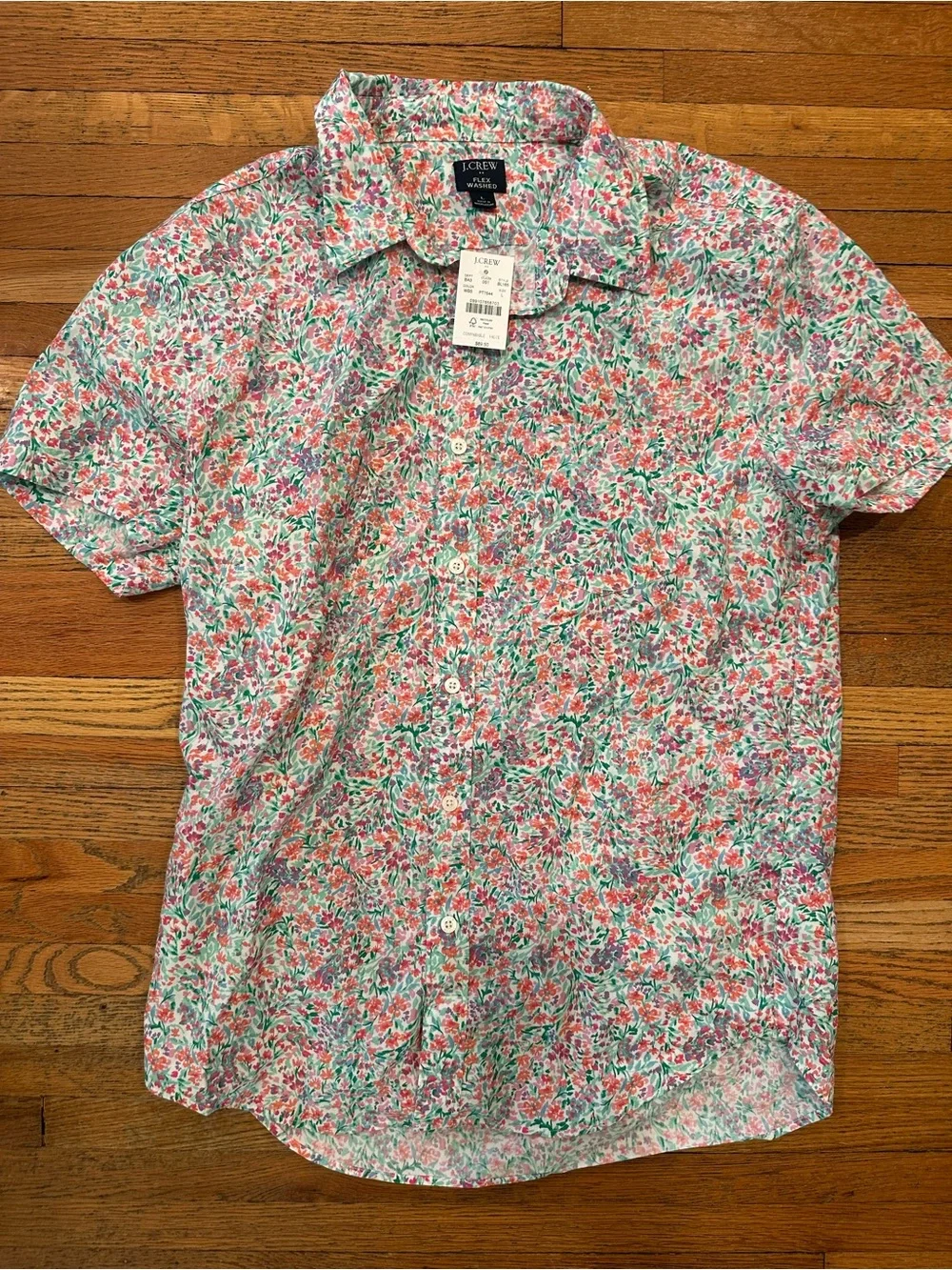 J. Crew Flex Washed Floral Button-Down Shirt